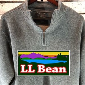 🛶 L.L. Bean Grey Quarter Zip Sweatshirt